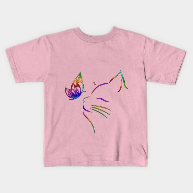 My playful cat makes me happy ! Kids T-Shirt by robairlb1